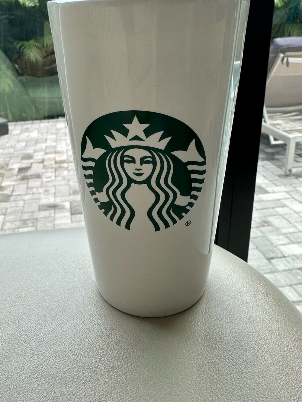 Starbucks White Ceramic Cup with Green Siren Logo